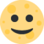 pleine lune avec visage Emoji (Twitter, TweetDeck)