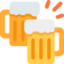 to‘qnashtirilayotgan pivo stakanlari Emoji (Twitter, TweetDeck)