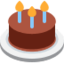 Birthday Cake Emoji (Twitter, TweetDeck)