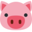 Pig Face Emoji (Twitter, TweetDeck)
