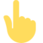 tenyér felfelé mutató ujjal Emoji (Twitter, TweetDeck)