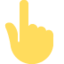 nach oben weisender Zeigefinger von hinten Emoji (Twitter, TweetDeck)