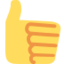 felfelé mutató hüvelykujj Emoji (Twitter, TweetDeck)