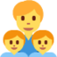 famille : homme, garçon et garçon Emoji (Twitter, TweetDeck)