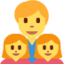 famiglia: uomo, bambina e bambina Emoji (Twitter, TweetDeck)