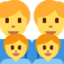 famiglia: uomo, uomo, bambino e bambino Emoji (Twitter, TweetDeck)