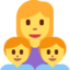 família: mulher, menino e menino Emoji (Twitter, TweetDeck)