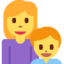 familie: kvinde og dreng Emoji (Twitter, TweetDeck)