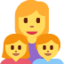 família: mulher, menina e menino Emoji (Twitter, TweetDeck)