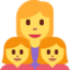 famiglia: donna, bambina e bambina Emoji (Twitter, TweetDeck)