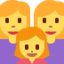 família: mulher, mulher e menina Emoji (Twitter, TweetDeck)