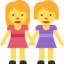 Two Women Holding Hands Emoji (Twitter, TweetDeck)