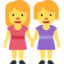 deux femmes se tenant la main Emoji (Twitter, TweetDeck)