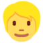 szőke hajú ember Emoji (Twitter, TweetDeck)