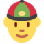 homme avec casquette chinoise Emoji (Twitter, TweetDeck)