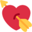 inimă săgetată Emoji (Twitter, TweetDeck)