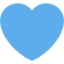 cuore azzurro Emoji (Twitter, TweetDeck)