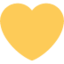 Yellow Heart Emoji (Twitter, TweetDeck)