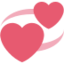 Revolving Hearts Emoji (Twitter, TweetDeck)