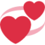 Revolving Hearts Emoji (Twitter, TweetDeck)