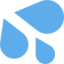 Sweat Droplets Emoji (Twitter, TweetDeck)