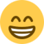 Beaming Face With Smiling Eyes Emoji (Twitter, TweetDeck)