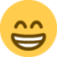 muka berseri-seri dengan mata tersenyum Emoji (Twitter, TweetDeck)