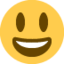 faccina con un gran sorriso e occhi spalancati Emoji (Twitter, TweetDeck)