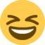 muka tersengih mata tertutup rapat Emoji (Twitter, TweetDeck)