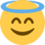 Smiling Face With Halo Emoji (Twitter, TweetDeck)