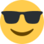 Smiling Face With Sunglasses Emoji (Twitter, TweetDeck)