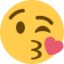 Face Blowing A Kiss Emoji (Twitter, TweetDeck)