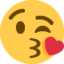 Face Blowing A Kiss Emoji (Twitter, TweetDeck)