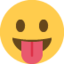 gezicht met uitgestoken tong Emoji (Twitter, TweetDeck)