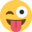 arc kinyújtott nyelvvel és kacsintó szemmel Emoji (Twitter, TweetDeck)