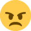 visage en colère Emoji (Twitter, TweetDeck)