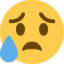 Sad But Relieved Face Emoji (Twitter, TweetDeck)