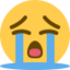 Loudly Crying Face Emoji (Twitter, TweetDeck)