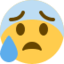 Anxious Face With Sweat Emoji (Twitter, TweetDeck)