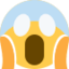 Face Screaming In Fear Emoji (Twitter, TweetDeck)