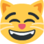 grinsendes Katzengesicht mit lachenden Augen Emoji (Twitter, TweetDeck)