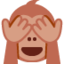 užsidengusi akis beždžionė Emoji (Twitter, TweetDeck)