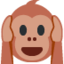 małpa zasłaniająca uszy Emoji (Twitter, TweetDeck)