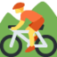 persoană pe bicicletă montană Emoji (Twitter, TweetDeck)