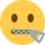 Zipper-Mouth Face Emoji (Twitter, TweetDeck)