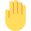 Raised Back Of Hand Emoji (Twitter, TweetDeck)