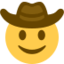 Cowboy Hat Face Emoji (Twitter, TweetDeck)