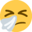 čiaudantis veidas Emoji (Twitter, TweetDeck)