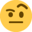 felhúzott szemöldökű arc Emoji (Twitter, TweetDeck)