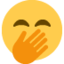 Face With Hand Over Mouth Emoji (Twitter, TweetDeck)